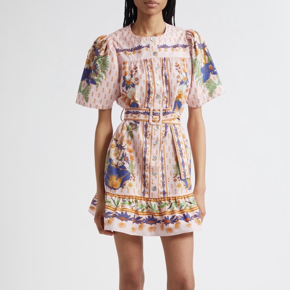 FARM RIO Dream Garden Belted Mini Dress NWT